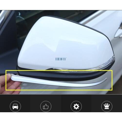For BMW X1 X2 2018 2019 2020 2021 Carbon Fiber / Silver 2pcs Color Side Wing Mirror Rear view Strip Trim
