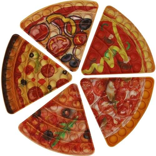 Emulation Food Pizza Silicone Push Bubble Sensory Fidget Toys Reliver Stress Toys For Adult Children Autism Needs Antistress Toy