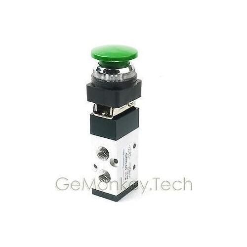 G1/4"Momentary Green Mushroom 2 Position 5 Way Air Mechanical Valve