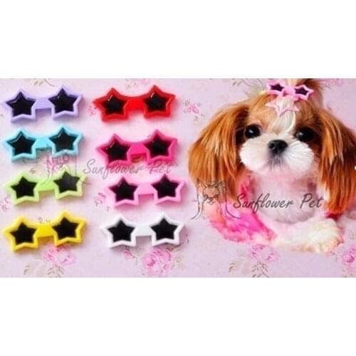 Cute Pentagram Pet Dog hair grooming supplies Dog Puppy hair clips hairpin teddy sun glasses hair accessory Cat Hair Ornament