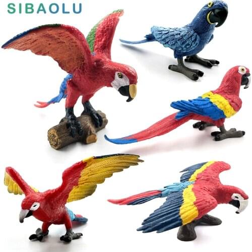 Simulation mini Parrot bird Figure Animal Model figurine home decor miniature fairy garden decoration accessories modern statue