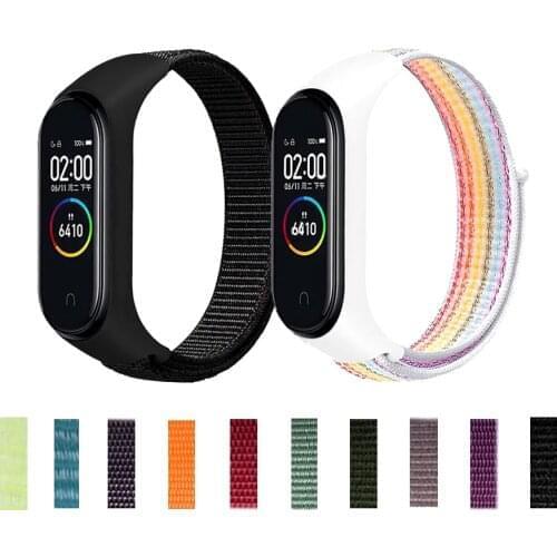 Mi band 6 4 3 5 Nylon Bracelet Smart Watch Strap Replaceable Xiomi Xaomi Xiami Mi Band6 Strap silicone Bracelet Sport Wristband