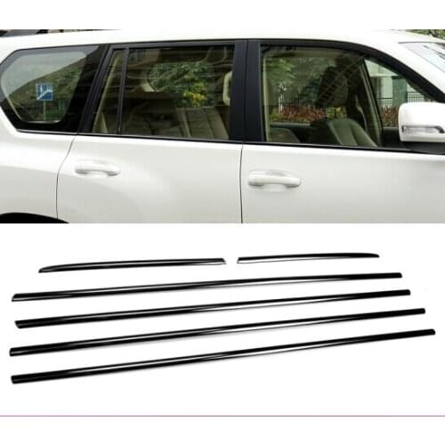 For toyota Land Cruiser Prado FJ150 2010-2018 Stainless steel Bottom Window Frame Sill trims 6pcs