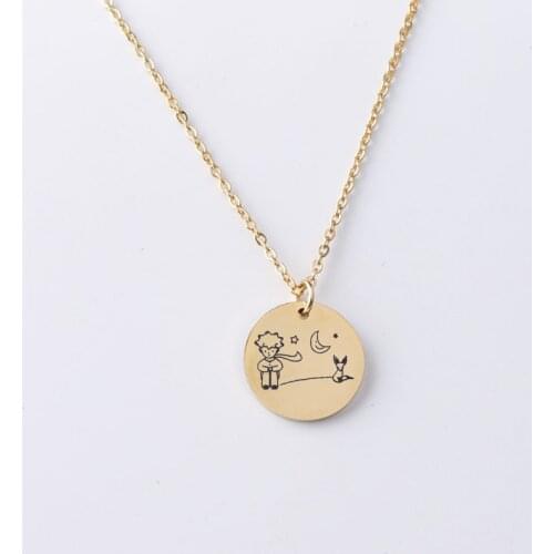 The Little Prince Necklace With Fox Under The Moon Stainless Steel Necklace Special Fairy Tale Wanderlust Fox Jewelry Gifs