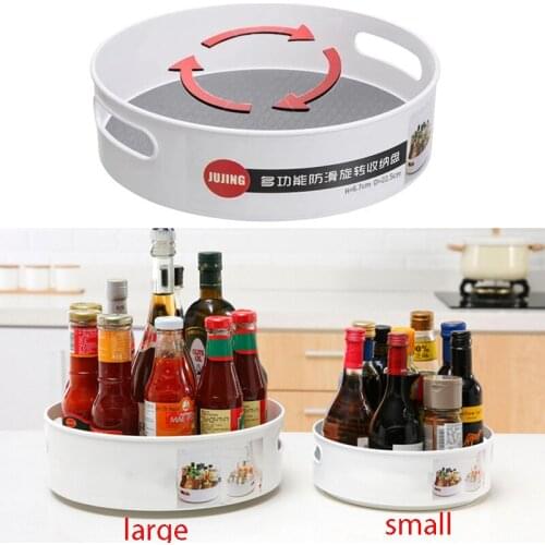 360 Rotating Storage Tray Multifonction Non-Slip Storage Containers For Kitchen Cosmetics Spice Jar Snack Dried Fruit Tray