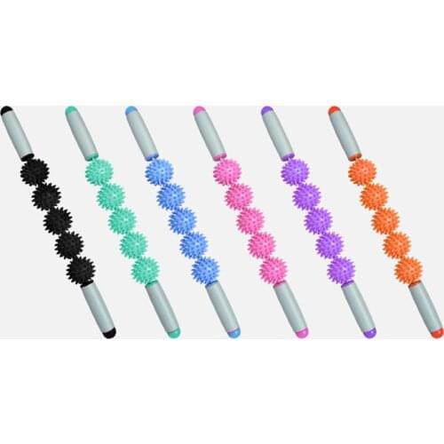 Body Muscle Relaxation Massage Yoga Sports Roller Stick Fitness 3/5 Point Spiky Ball Fascia Rod Gym Workout Pilates Bar
