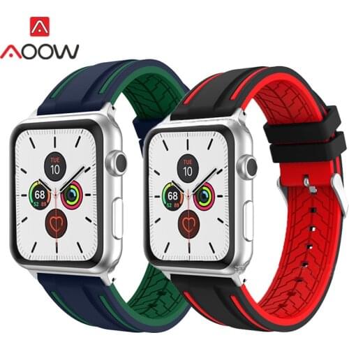Silicone Sport Band for Apple Watch 3 4 5 38mm 42mm 40mm 44mm Men Women Soft Rubber Waterproof Replace Strap Bracelet for iwatch