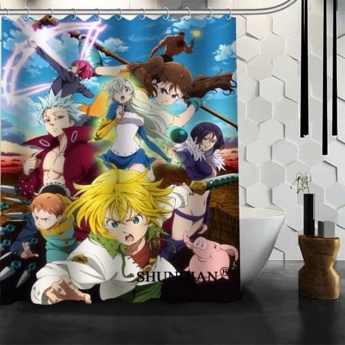Shunqian The Seven Deadly Sins Shower Curtain 3D Printing 12 Hooks For The Bathroom High Quality Polyester Fabric Bath Curtain