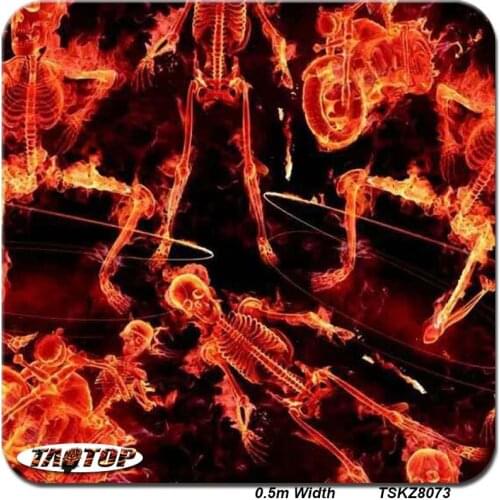 TS8073 10m*0.5m New Pattern Dance Skull Flame Hydro Graphic Water Transfer Printing Film