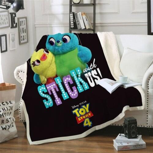 Disney Toy Story Color Printed Sherpa Comfortable Soft Plush Blanket Children Adult Sofa Bed Car Nap Blanket Home Textile