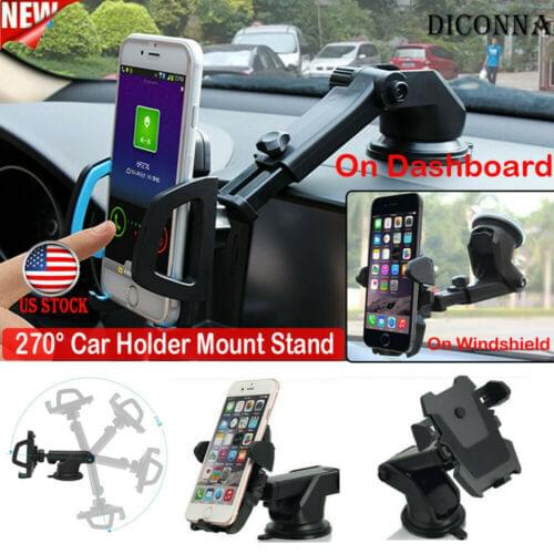 360° Universal Car Holder Stand Mount Holder Windshield Bracket For Mobile Universal Phone Adjustable Car Mount