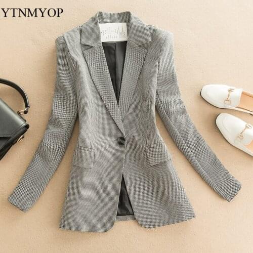 YTNMYOP Fashion Blazer Women One Button Office Lady Blazer Female Spring And Autumn Jacket Coat Work Wear S-3XL