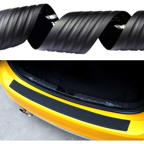 104cm 90cm Car Trunk Rear Bumper Sill Protector Guard Scratch Bar Sticker Rubber Black Auto Universal Trim Anti-scratch Styling