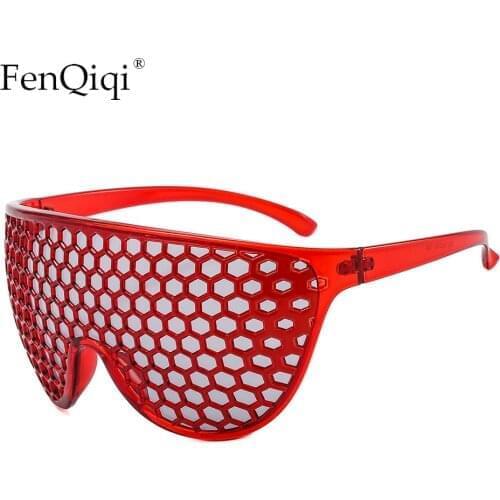 Hollow out Shield Onepieces Sunglasses For Women 2021 Oversized Black Pink Sun Glasses Eyewear Shades Party Sunglasses