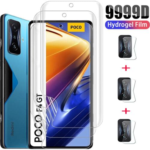 1-10 set, hydrogel film for poco x3 pro xiaomi pocophone f3 full protection back film+soft glass on poco-x3-pro screen protector