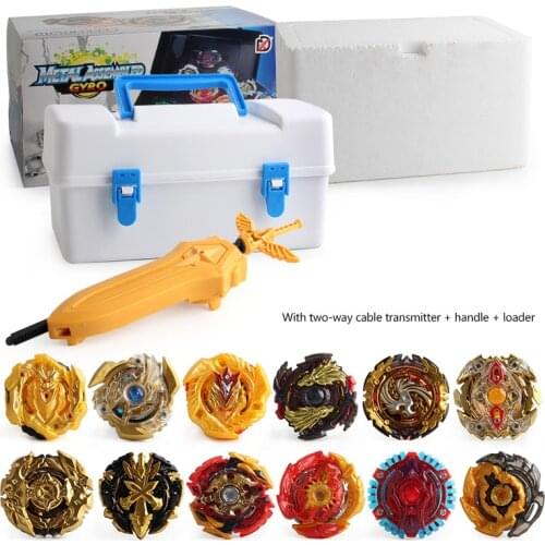 12PCS Gold series Bayblade Burst Set Toys Bayblades Arena Bayblade Metal Fusion 4D with Launcher Spinning Top Toys XD168-21A