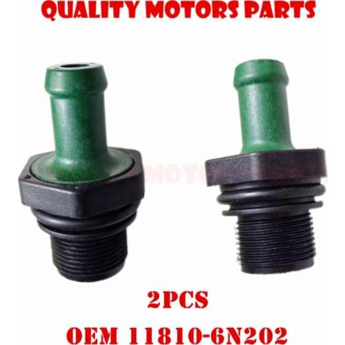2PC -Altima Frontier Pathfinder Sentra Titan 11810P Positive Crankcase Ventilation Valve for 02-17 Nissan PCV Valve 11810-6N202