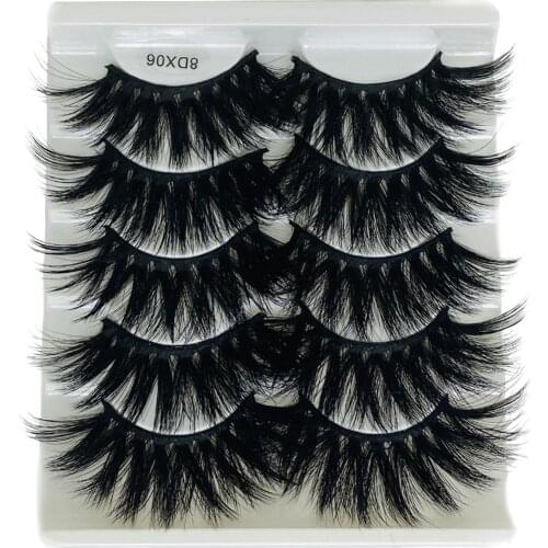 5 Pairs 8D Mink False Eyelashes Wispies Fluffy Natural Long Handmade Eyelashes Extension Makeup Tools Cruelty-free
