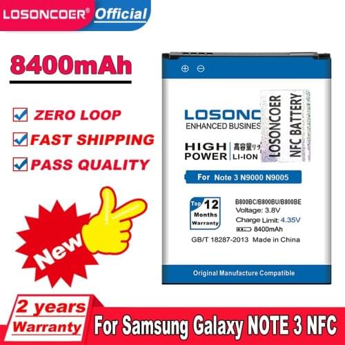 8400mAh B800BC/U/E Battery For Samsung Galaxy Note 3 III Note3 N9000 N9005 N900A N9002 N9008 N9009 N9006 N9008S N900T/P N900 NFC