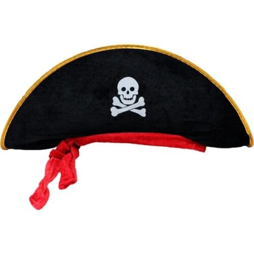 Halloween accessories skull hat caribbean pirate hat skull pirate hat piracy hat Corsair cap party supplies #f