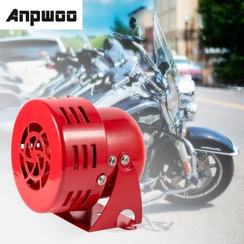 ANPWOO 12V 3" Automotive Air Raid Siren Horn Car Truck Motor Driven Alarm Red
