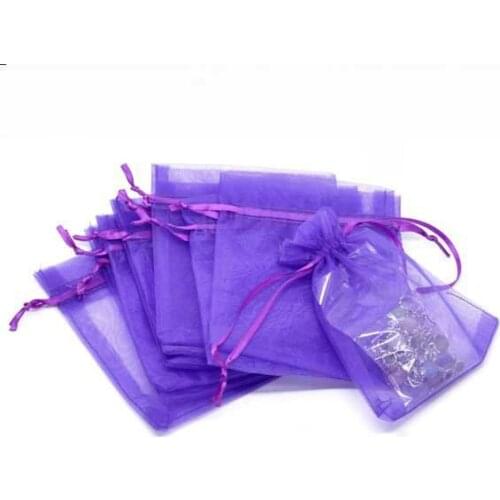 Free shiipng!!!!500pcs/lot Dark purple Organza Wedding Gift Bags&Pouches 9x7cm