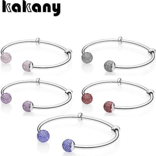 Akany High-quality Latest Moments S925 Sterling Silver Double-headed Bead Pattern Bracelet Diy Bracelet Charm Birthday Gift