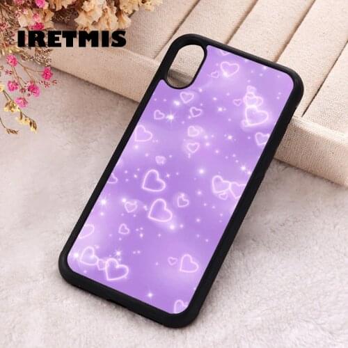 Iretmis 5 5S SE 2020 Phone Cover Case for iPhone 6 6S 7 8 Plus X Xs XR 11 12 Mini Pro Max Rubber Silicone Sparkly Heart