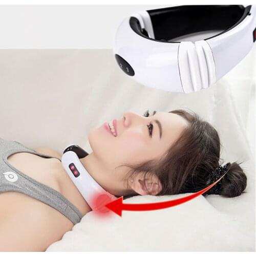 New Battery Electric Neck Massager& Pulse Back 6 Mode Power Control Infrared Pain Relief Neck Physiotherapy Instrument