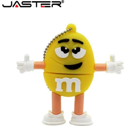 JASTER cartoon M beans Pendrive memory stick USB2.0 4GB 8GB 16GB 32GB 64GB flash pen drive chocolate M beans U disk flash disk