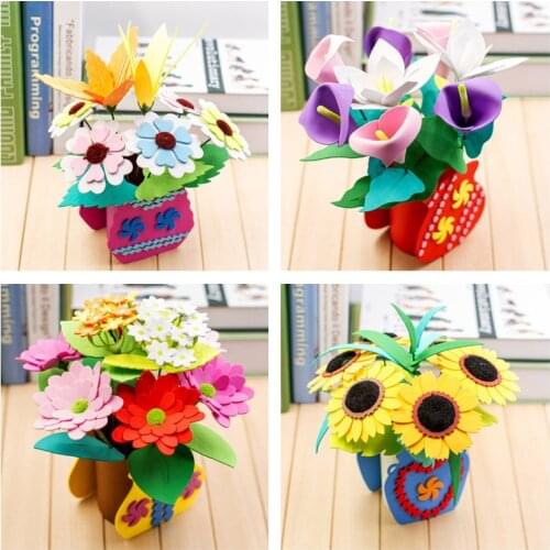 Toys for Children Crafts Kids DIY Handmade Potted Plants Kindergarten Early Learning Education Toys Montessori Teaching Aids EVA