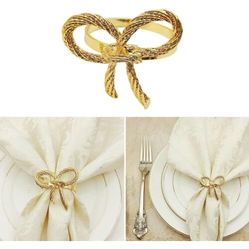 Napkin Rings High-quality Cute Bow Pattern Napkin Ring For Bar Restaurant Christmas Party Dinner Valentines Day Decoration