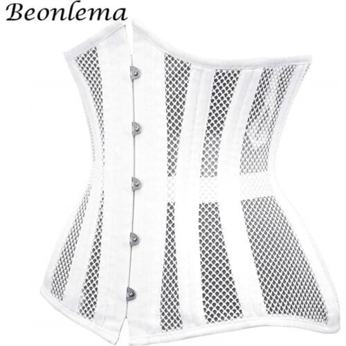 Corset Sexy Corset Slimming Gothic Style Corset Underbust Bustier Tops Steel Bones Waist Trainer Black White Plus Size XXXL