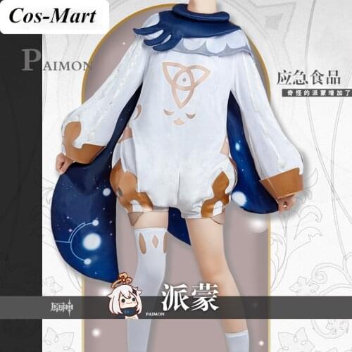 Game Genshin Impact Paimon Cosplay Costume Fashion Lovely Jumpsuits Unisex Halloween Party Role Play Clothing Custom-Make Any