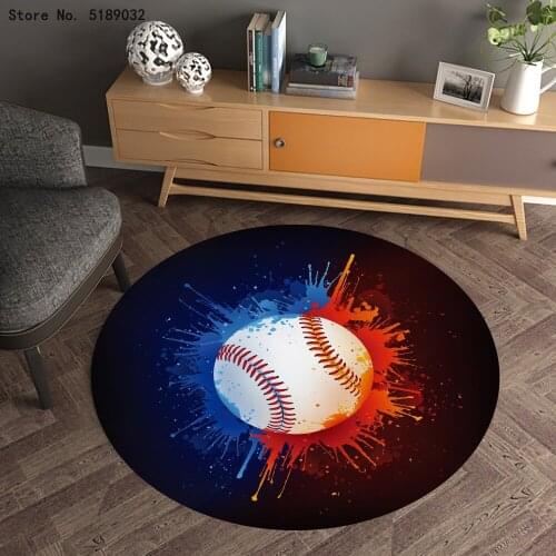 Ball Round Carpet Bedroom Floor Mat Computer Chair Pad Football Soccer Basketball Living Room Mat Kids Bedroom Rugs Sport Rugs