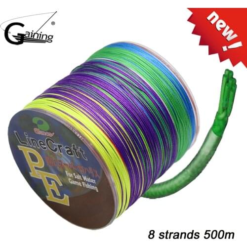 8Strands Braided Fishing Line 500m Multicolor Super Strong Japan Multifilament PE Braid Line 20LB 30LB 40LB 55LB 70LB 85LB 108LB