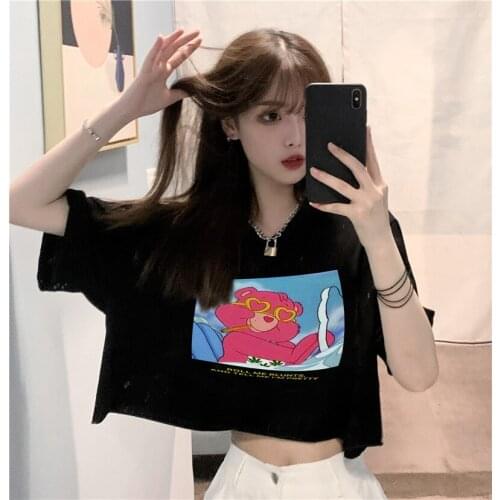 Summer new short T-shirt female Japanese comics print short-sleeved T-shirt tide college style