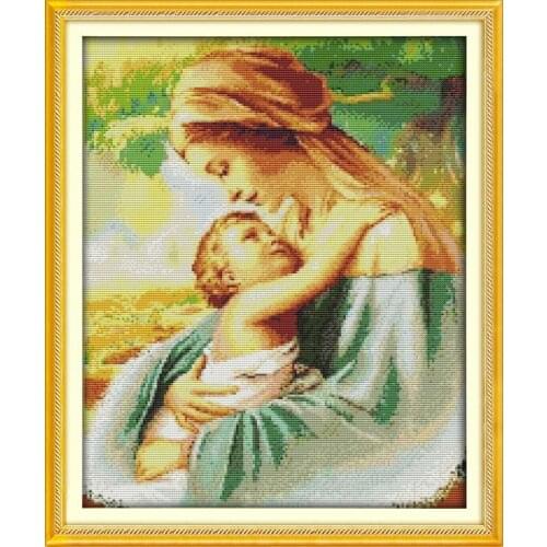 Madonna and Child Portrait Canvas Set Cross stitch kits Counted Printed Embroidery DIY Handmade Needlework Home Decor Ricamo