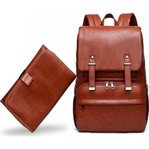 Fashion Mummy Diaper Bag Travel Maternity Backpack PU Nappy Changing Bag Stroller Thermal Insulation Baby Mommy Mother Bag Emon