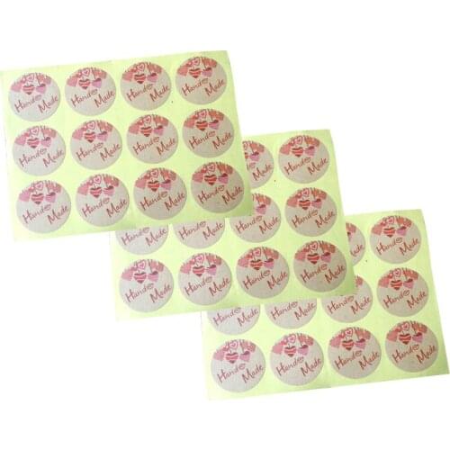 120pcs/lot round love heart "Hand Made" series self-adhesive sealing stickers decorative package label for baking products