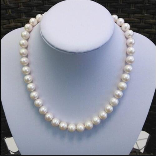 Fine jewelry 8-9MM AAA+ White Akoya Cultured Pearl Necklace drop shipping