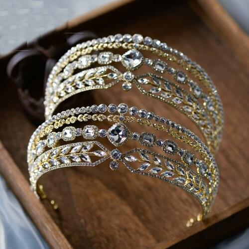 NiuShuya Stunning Royal Princess Crystal Wedding Tiara Crowns Brides Headbands Evening Hair Jewelry Bridal Hair Accessory