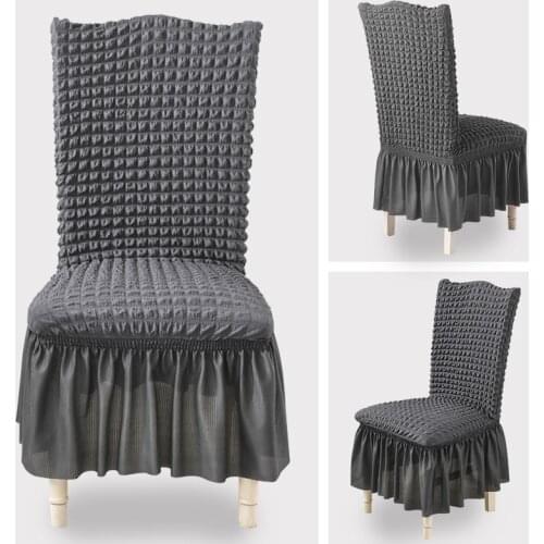 Seersucker Chair Package Chair Elastic Chair Cover Spandex Elastic Living Room Dining Room Anti Dirt Removable Chair Cover