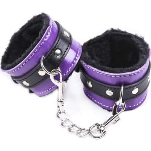 Sexy Pu Leather Handcuffs Couples Games Flirting Toy Hand cuffs Binding Shackles Sex Products