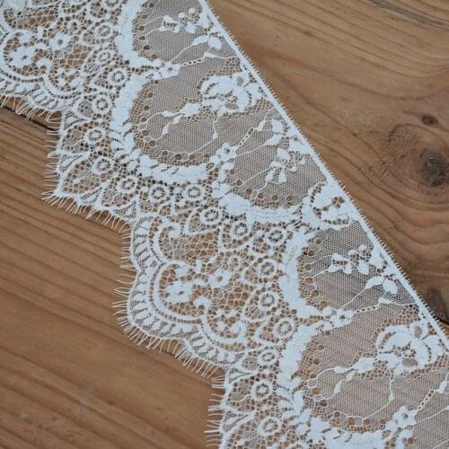 Wide 16CM unilateral skin-friendly eyelash lace fabric Veil wedding dress decoration stitching fabric accessories