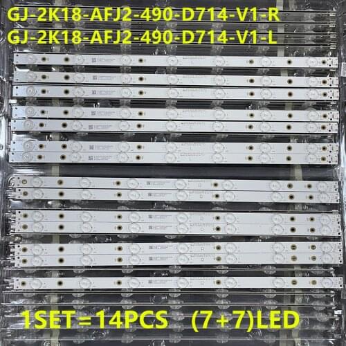 LED Backlight strip 14 lamp For Philips 49"TV 49PUS7002 GJ-2K18-AFJ2-490-D714-V1-L R TPT490F2-FN02.S