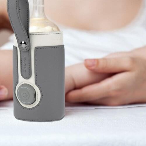 USB Baby Bottle Warmer Portable Travel Milk Warmer 3 Speed Adjustment Infant Feeding Bottle Heated Cover Insulation Thermostat