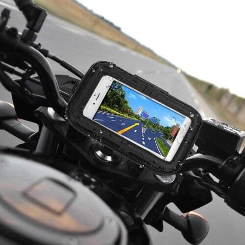 Waterproof Motorcycle Phone Holder Bike Mobile Support Bag for iPhone Xs Xr X 8 7Plus Samsung S9 S8 GPS Cell Phone Mount Stand