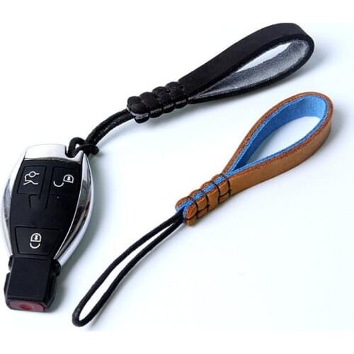 High quality Leather Rope Cowhide Bandage Straps For Car Keys Lanyard Mobile Keychains Straps Anti-theft Mobile Phone Chain