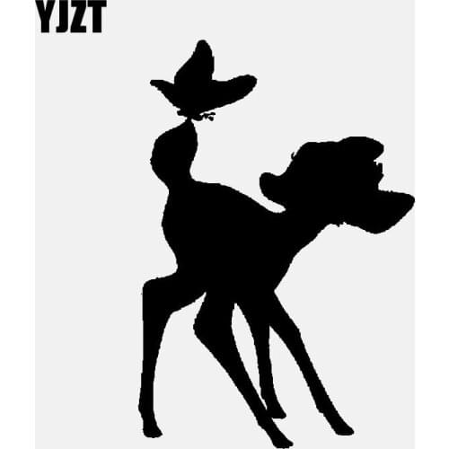 YJZT 8CM*11.7CM Butterfly Vinyl Decal Car Sticker Black/Silver C24-0013